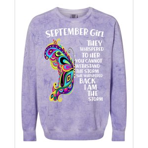 September Girl Paisley Butterfly Colorblast Crewneck Sweatshirt