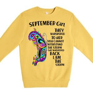 September Girl Paisley Butterfly Premium Crewneck Sweatshirt