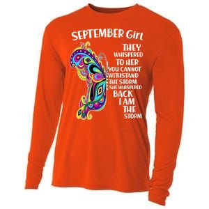 September Girl Paisley Butterfly Cooling Performance Long Sleeve Crew