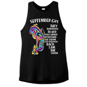 September Girl Paisley Butterfly Ladies PosiCharge Tri-Blend Wicking Tank