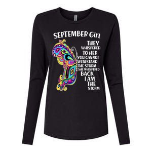 September Girl Paisley Butterfly Womens Cotton Relaxed Long Sleeve T-Shirt