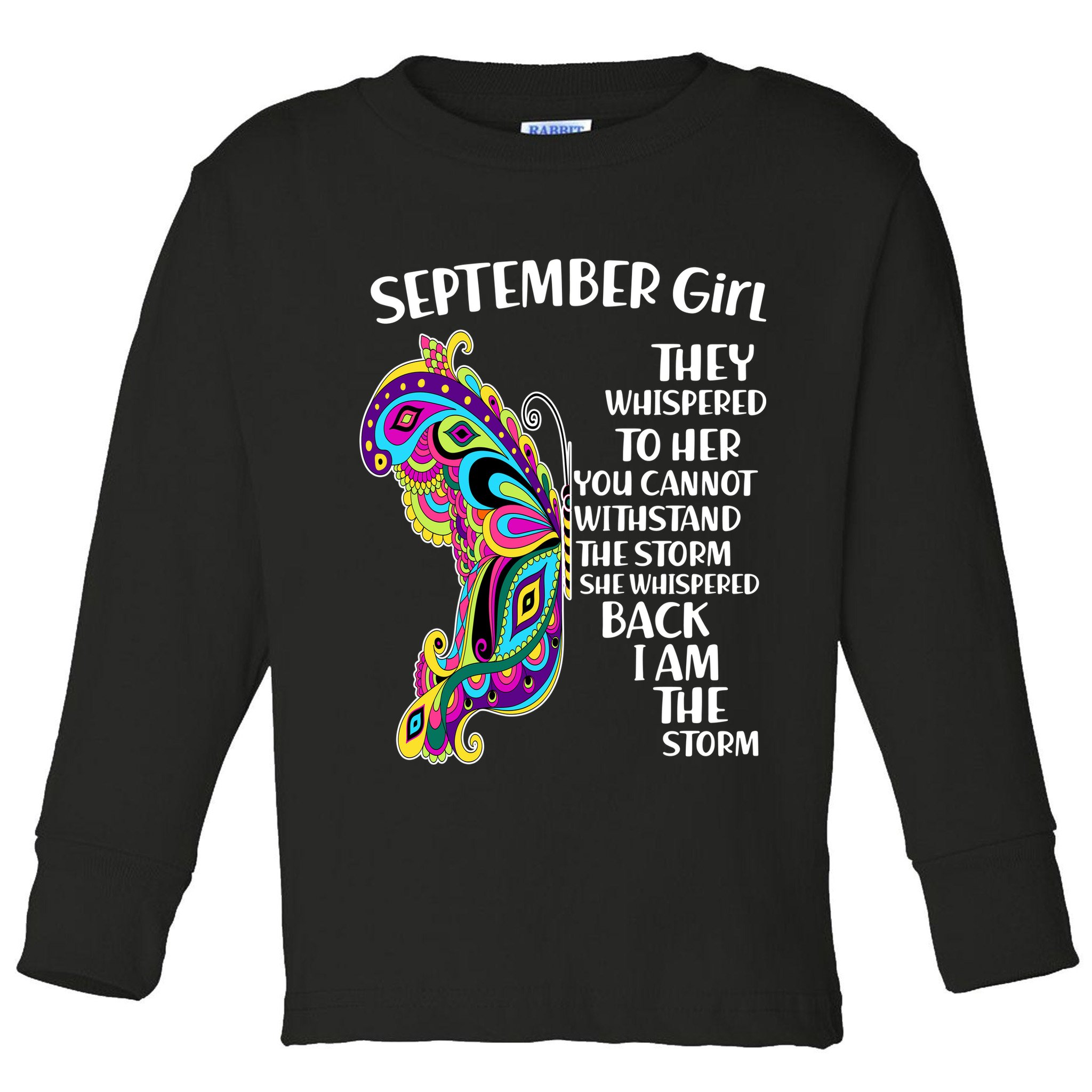 September Girl Paisley Butterfly Toddler Long Sleeve Shirt