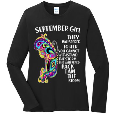 September Girl Paisley Butterfly Ladies Long Sleeve Shirt