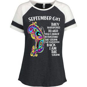 September Girl Paisley Butterfly Enza Ladies Jersey Colorblock Tee