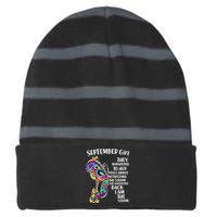 September Girl Paisley Butterfly Striped Beanie with Solid Band