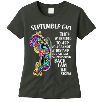September Girl Paisley Butterfly Womens T-Shirt