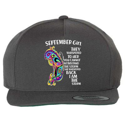 September Girl Paisley Butterfly Wool Snapback Cap