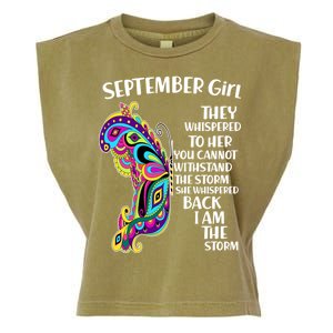 September Girl Paisley Butterfly Garment-Dyed Women's Muscle Tee