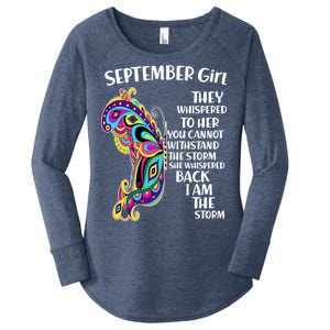 September Girl Paisley Butterfly Women's Perfect Tri Tunic Long Sleeve Shirt