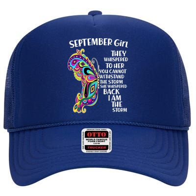 September Girl Paisley Butterfly High Crown Mesh Back Trucker Hat