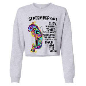 September Girl Paisley Butterfly Cropped Pullover Crew