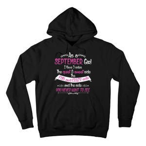 September Girl Sweet But Crazy Funny Birthday Tall Hoodie