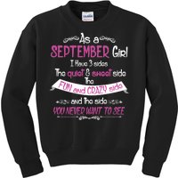 September Girl Sweet But Crazy Funny Birthday Kids Sweatshirt