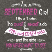 September Girl Sweet But Crazy Funny Birthday Cotton Canvas Backpack