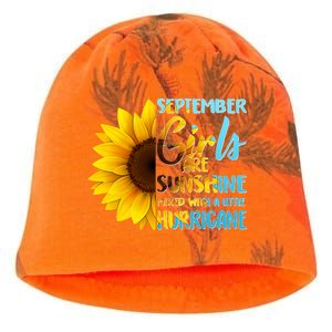 September Girls Are Sunshine Mixed With A Little Hurricane Kati - Camo Knit Beanie