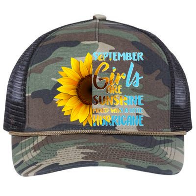 September Girls Are Sunshine Mixed With A Little Hurricane Retro Rope Trucker Hat Cap