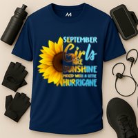 September Girls Are Sunshine Mixed With A Little Hurricane Cooling Performance Crew T-Shirt