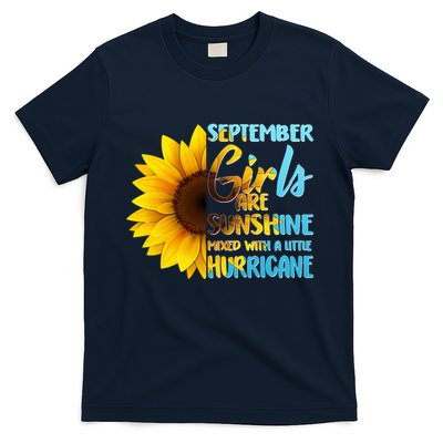 September Girls Are Sunshine Mixed With A Little Hurricane T-Shirt