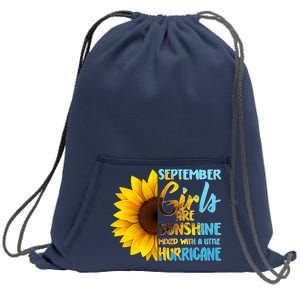 September Girls Are Sunshine Mixed With A Little Hurricane Sweatshirt Cinch Pack Bag