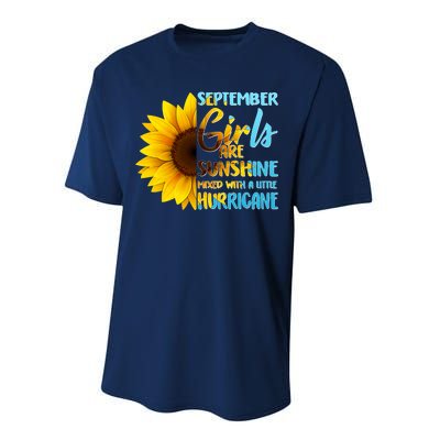 September Girls Are Sunshine Mixed With A Little Hurricane Performance Sprint T-Shirt