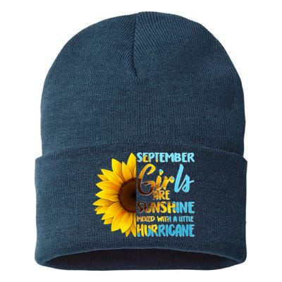 September Girls Are Sunshine Mixed With A Little Hurricane Sustainable Knit Beanie