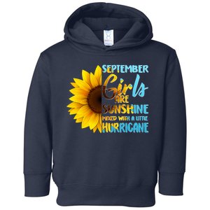 September Girls Are Sunshine Mixed With A Little Hurricane Toddler Hoodie