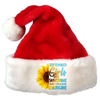 September Girls Are Sunshine Mixed With A Little Hurricane Premium Christmas Santa Hat