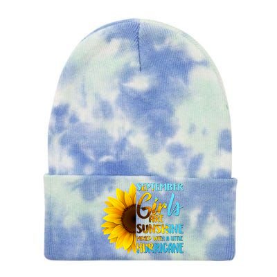 September Girls Are Sunshine Mixed With A Little Hurricane Tie Dye 12in Knit Beanie