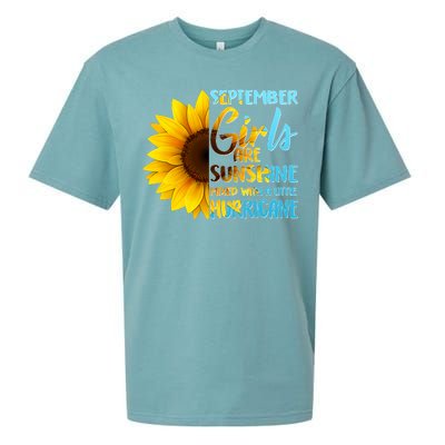 September Girls Are Sunshine Mixed With A Little Hurricane Sueded Cloud Jersey T-Shirt