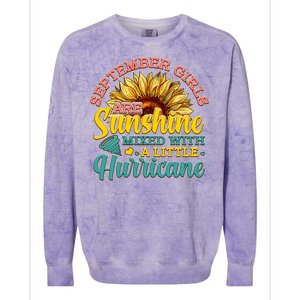 September Girls Sunshine And Hurricane Cute Colorblast Crewneck Sweatshirt