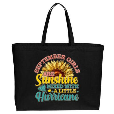 September Girls Sunshine And Hurricane Cute Cotton Canvas Jumbo Tote