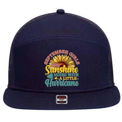 September Girls Sunshine And Hurricane Cute 7 Panel Mesh Trucker Snapback Hat