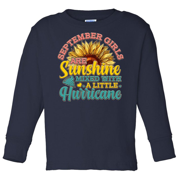 September Girls Sunshine And Hurricane Cute Toddler Long Sleeve Shirt