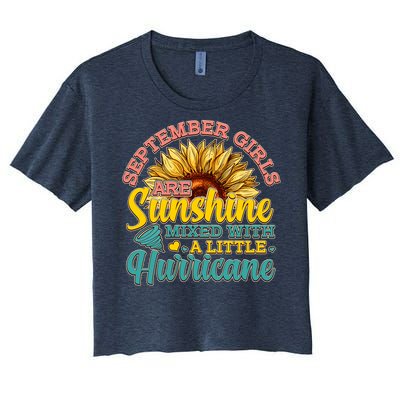 September Girls Sunshine And Hurricane Cute Women's Crop Top Tee