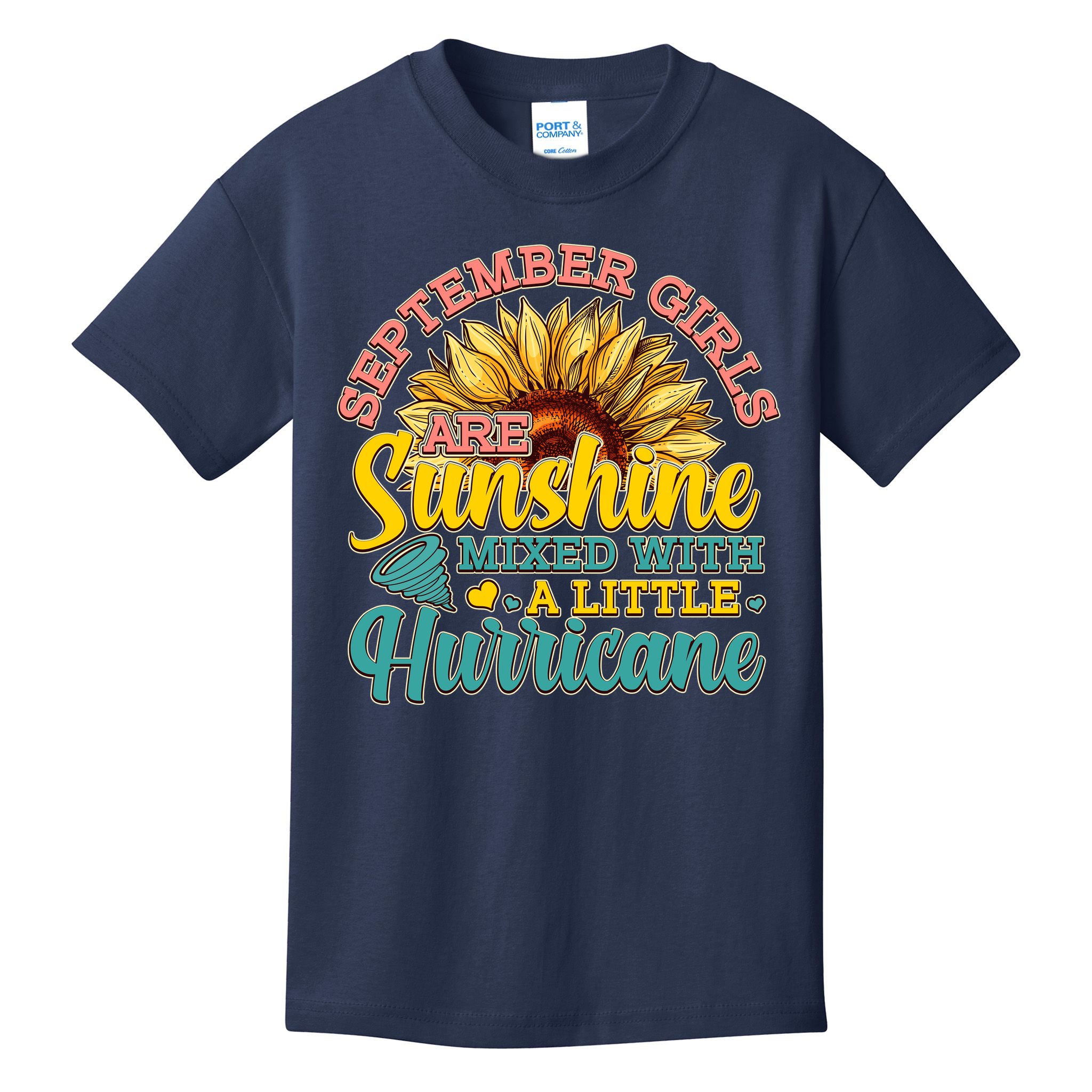 September Girls Sunshine And Hurricane Cute Kids T-Shirt