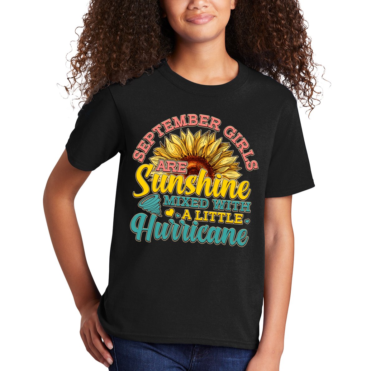 September Girls Sunshine And Hurricane Cute Kids T-Shirt
