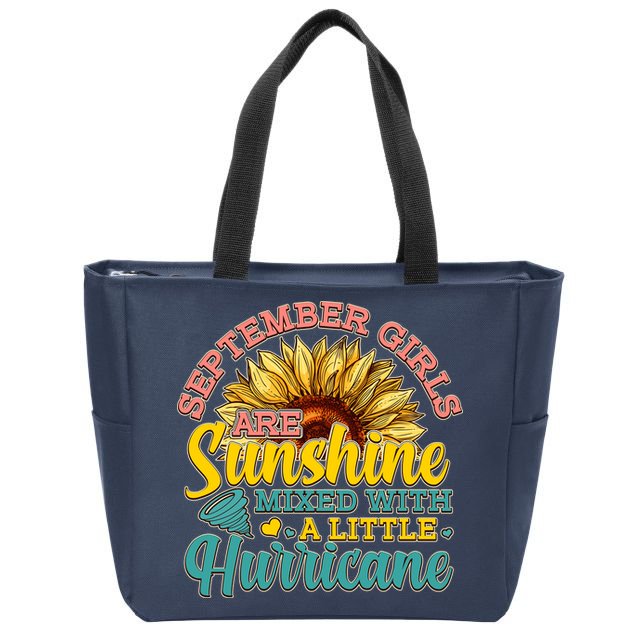 September Girls Sunshine And Hurricane Cute Zip Tote Bag