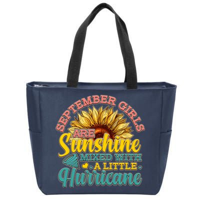 September Girls Sunshine And Hurricane Cute Zip Tote Bag