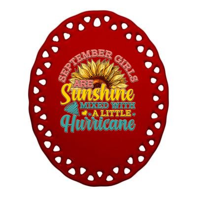 September Girls Sunshine And Hurricane Cute Ceramic Oval Ornament