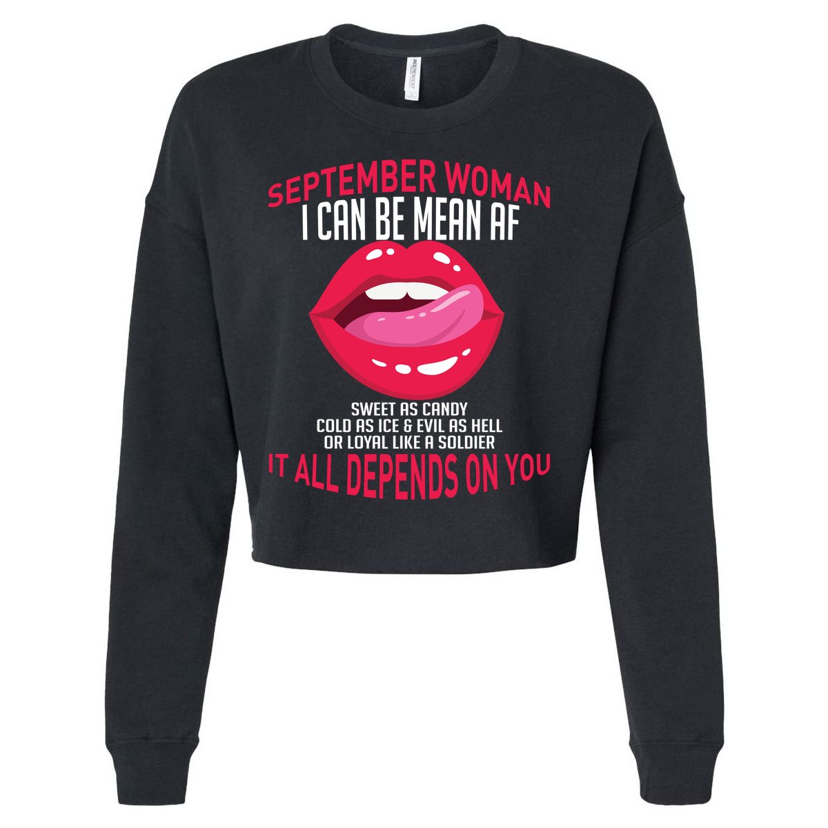 September Woman Depends on You Cropped Pullover Crew
