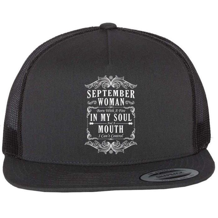 September Woman Funny Birthday Flat Bill Trucker Hat