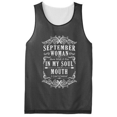 September Woman Funny Birthday Mesh Reversible Basketball Jersey Tank