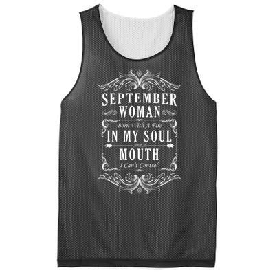 September Woman Funny Birthday Mesh Reversible Basketball Jersey Tank