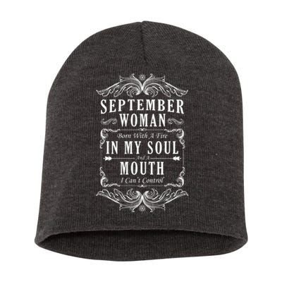 September Woman Funny Birthday Short Acrylic Beanie