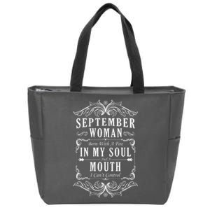 September Woman Funny Birthday Zip Tote Bag