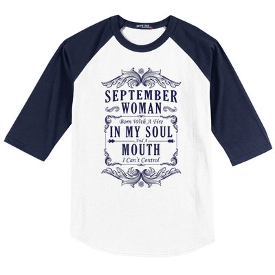 September Woman Funny Birthday Baseball Sleeve Shirt