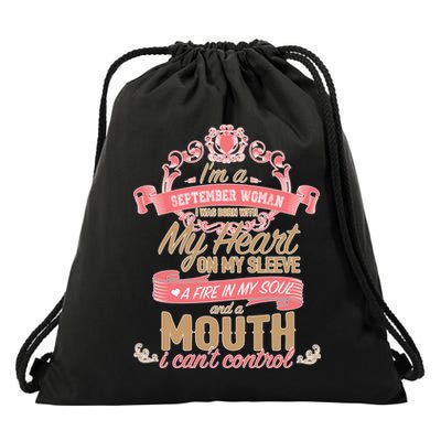 September Woman Heart and Soul Drawstring Bag