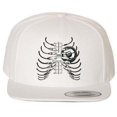 Sound Engineer Rib Cage Wired For Sound Wool Snapback Cap