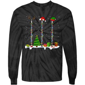 Santa Elf Reindeer Flute Christmas Light Musical Instrument Tie-Dye Long Sleeve Shirt