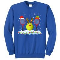 Santa Elf Reindeer Tennis Xmas Lights Tennis Player Gift Sweatshirt